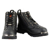 Milwaukee Leather MBM103 Men's Black Leather Lace-Up Motorcycle Boots w/ Dual Side Zipper Entry