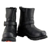 Milwaukee Leather MBM9040W Men's Black 'Wide Width' 6-inch Classic Engineer Motorcycle Leather Boots with Side Zipper