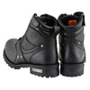 Milwaukee Leather Men's Wide-Width Black Leather 6-inch Lace-Up Motorcycle Biker Rider Boots w/ Zipper Closure MBM9050W