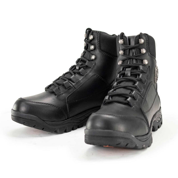 Milwaukee Leather MBM9081 Men’s Black Leather Swat Style-Tactical Lace-Up Motorcycle Riding Boots