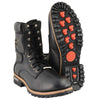 Milwaukee Leather Men's Classic Black Leather Lace-Up Logger Boots w/ Side Zipper MBM9095