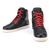 Milwaukee Leather MBM9102 Men's Black Leather with Red Shoe Lace Reinforced Street Riding Shoes w/ Ankle Support