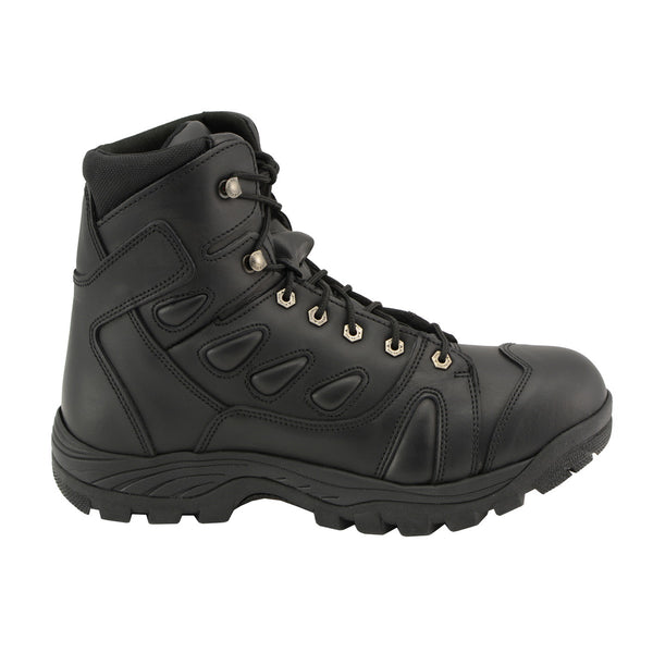 Milwaukee Leather MBM9115 Men's Black Leather 6-Inch 'Tactical Style' Motorcycle Rider Biker Boots
