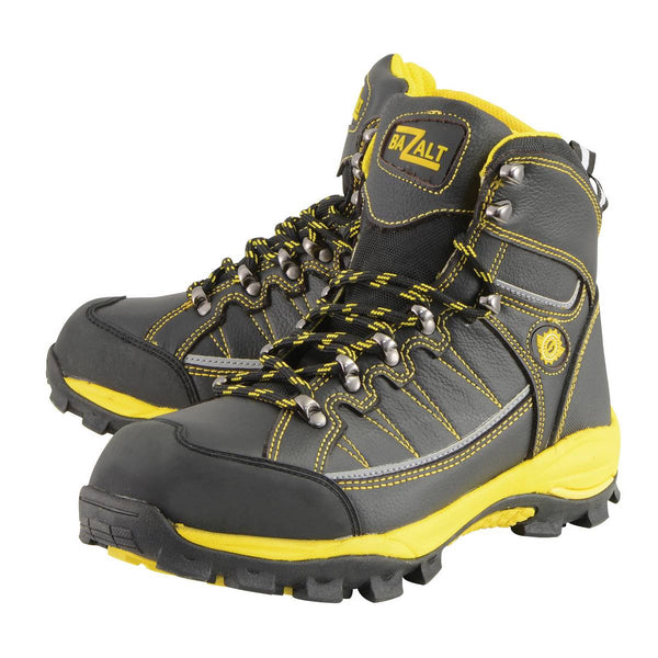 Bazalt MBM9122 Men's Black with Yellow Water and Frost Proof Leather Outdoor Lace-Up Boots