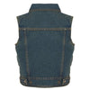 Milwaukee Leather MDK3910 Blue Unisex-Child Kids Denim Snap Front Vest with Shirt Style Collar