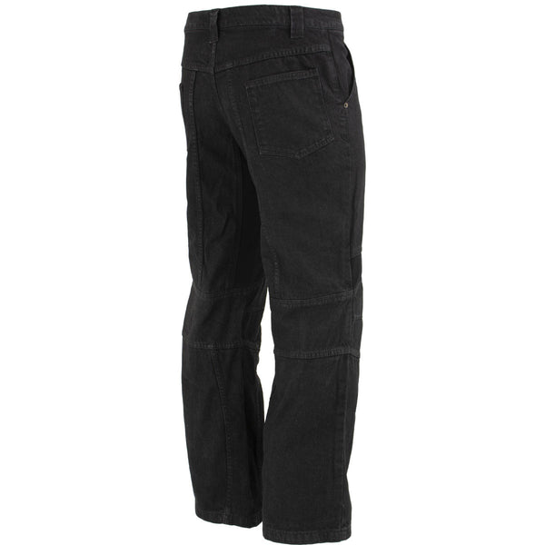 Milwaukee Leather MDM5014 Men's Classic Fit Black Denim Motorcycle Rider Racing Pants w/ CE Armor on Knees