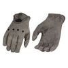 Milwaukee Leather MG7507 Men's Grey Perforated Leather Full Finger Motorcycle Hand Gloves W/ Breathable ‘Open Knuckle’