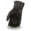 Milwaukee Leather MG7575 Men's Black Premium Leather Long Wrist Gloves with Zipper Top