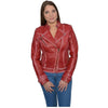 Milwaukee Leather SFL2840 Women's Maiden Red Premium Sheepskin Motorcycle Fashion Leather Jacket with Studs