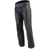 Milwaukee Leather Chaps for Men's Black Premium Leather Fully Lined  Motorcycle Chaps w/ Front Coin Pocket-ML1115