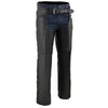 Milwaukee Leather SH1135 Men's 'Braided' Black Classic Leather Motorcycle Chaps