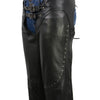 Milwaukee Leather ML1186 Women’s Black Low Rise Double Buckle Leather Chaps with Rivet Detailing