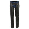 Milwaukee Leather ML1186 Women’s Black Low Rise Double Buckle Leather Chaps with Rivet Detailing