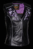 Milwaukee Leather ML1293 Women's Black and Purple ‘Wing Studded’ Leather Vest