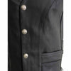 Milwaukee Leather ML1369 Men's Black Naked Leather Side Lace Motorcycle Rider Vest w/ Buffalo Nickel Snaps Closure