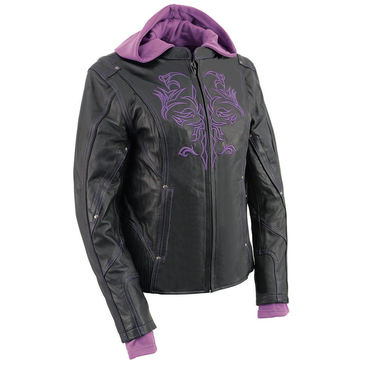 Milwaukee Leather ML2067 Women's 3/4 Black and Purple