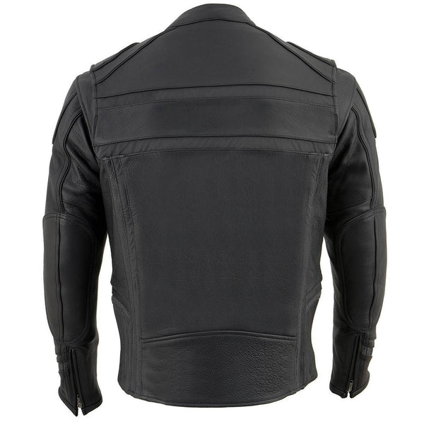 Milwaukee Leather ML2083 Men's Black Vented Reflective Leather Jacket