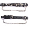 Milwaukee Leather Motorcycle Boot Chain – Silver Chain & Buckle, Motorcycle Medallion Accent - MLA3003