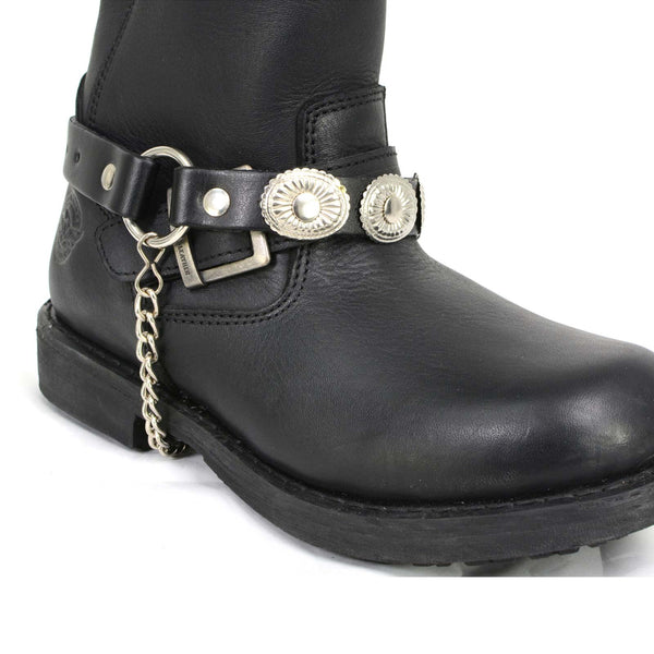 Milwaukee Leather MLA3008 Silver Vintage Concho's Biker Chain for Motorcycle Boots