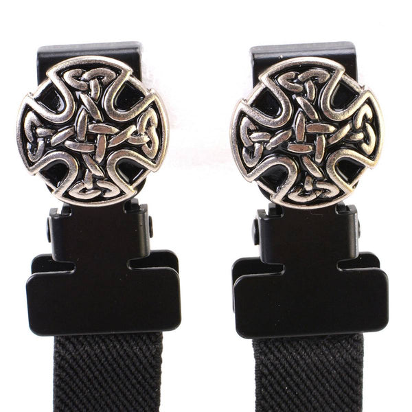Milwaukee Leather MLA4012 Motorcycle Biker Celtic Circle Emblem Elastic Bungee Clips for Chaps or Pants (Set of 2)
