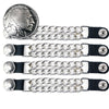 Milwaukee Leather Indian Head Medallion Vest Extender - Double Chrome Chains Genuine Leather 6.5" Extension 4-PCS MLA6014SET