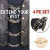 Milwaukee Leather Skeleton Hand Medallion Vest Extender - Double Chrome Chains Genuine Leather 6.5" Extension 4-PCS MLA6026SET