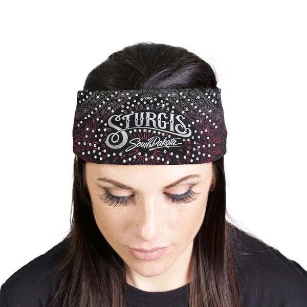 Milwaukee Leather  Bling Designed Wide Headbands-Headwraps for Women –