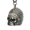 Milwaukee Leather MLB9002 'Native Skull' Motorcycle Good Luck Bell | Key Chain Accessory for Bikers