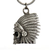 Milwaukee Leather MLB9002 'Native Skull' Motorcycle Good Luck Bell | Key Chain Accessory for Bikers