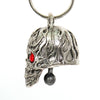 Milwaukee Leather MLB9011 'Flamed Skull with Red Eyes' Motorcycle Good Luck Bell | Key Chain Accessory for Bikers