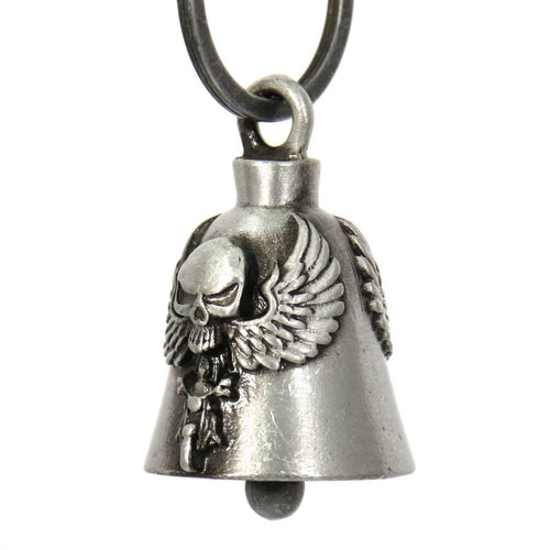 Milwaukee Leather MLB9013 'Angel Skull Biker' Motorcycle Good Luck Bell | Key Chain Accessory for Bikers