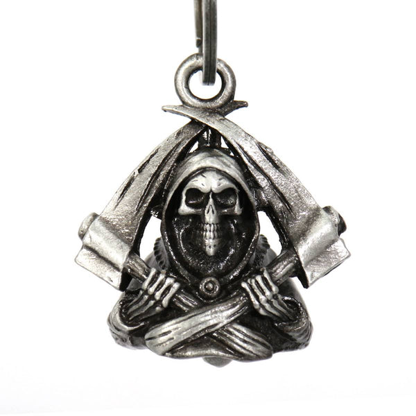 Milwaukee Leather MLB9026 'Grim Reaper' Motorcycle Good Luck Bell | Key Chain Accessory for Bikers