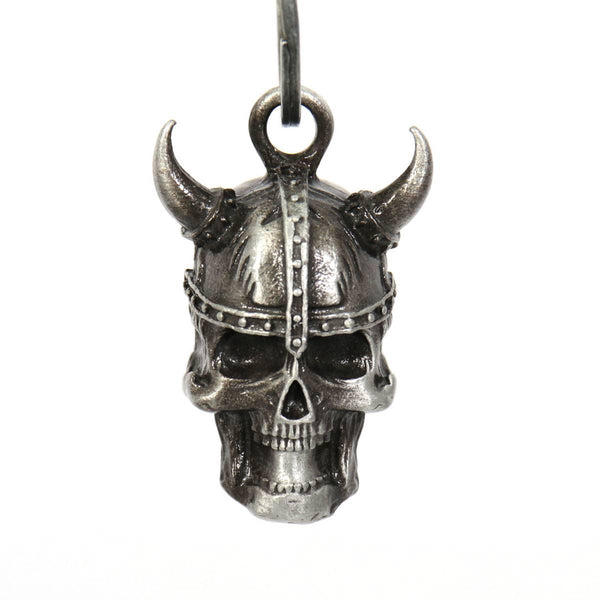 Milwaukee Leather MLB9029 'Viking Skull with Black Eyes' Motorcycle Good Luck Bell | Key Chain Accessory for Bikers