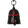 Milwaukee Leather MLB9033 Black 'Red Cross' Motorcycle Good Luck Bell | Key Chain Accessory for Bikers