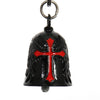 Milwaukee Leather MLB9033 Black 'Red Cross' Motorcycle Good Luck Bell | Key Chain Accessory for Bikers