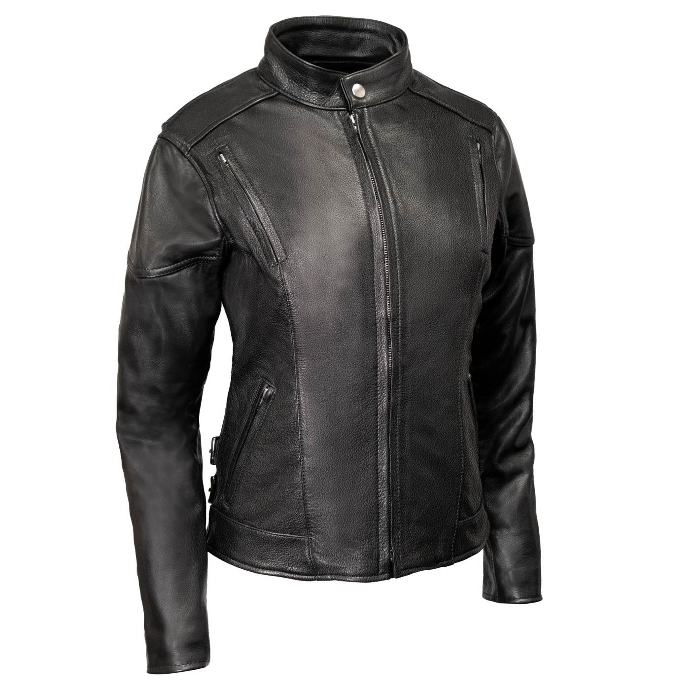 Milwaukee Leather USA MADE MLJKL5001 Women's Black Foxy Premium Motorcycle Leather Jacket with Vents