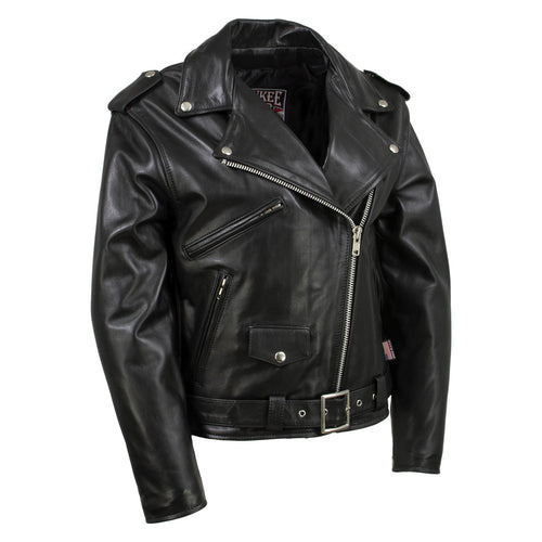 Milwaukee Leather USA MADE MLJKL5004 Women's Black 'The Flaunt' Premium Classic Motorcycle Style Leather Jacket
