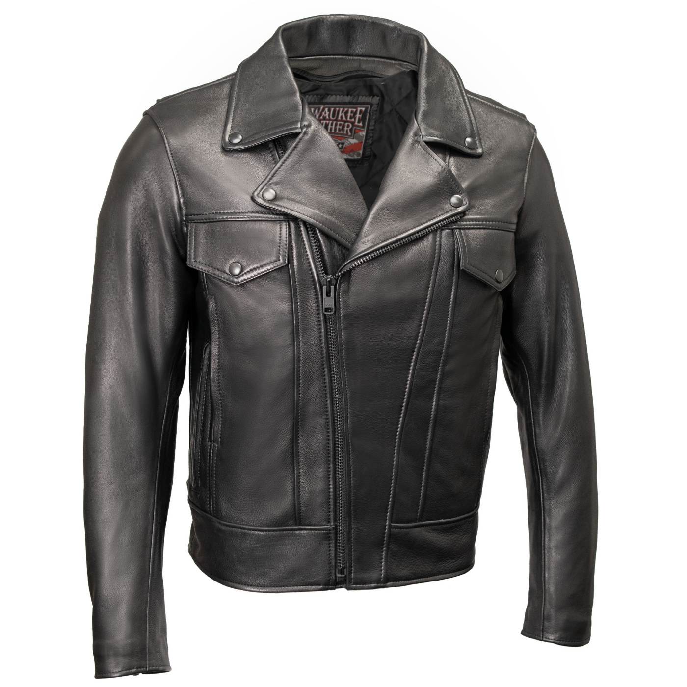 Milwaukee Leather USA MADE MLJKM5008 Men's Black Revolve Premium Leather Vented Motorcycle Jacket