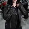 Milwaukee Leather MLL2503 Women's Black 'Bedazzled' Leather Moto Jacket with Hoodie