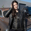 Milwaukee Leather MLL2527 Women's 'Elegant' Distressed Brown Detail Laced Leather Jacket