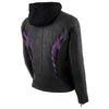 Milwaukee Leather MLL2546 Women's Purple Winged ‘Scuba’ Leather Jacket with Hoodie