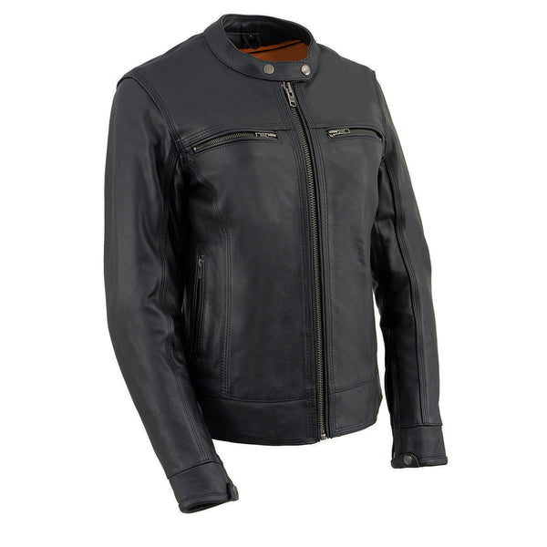 Milwaukee Leather MLL2552 Women's Premium Black Leather Motorcycle Rider Jacket w/ Cool-Tec Leather Treatement