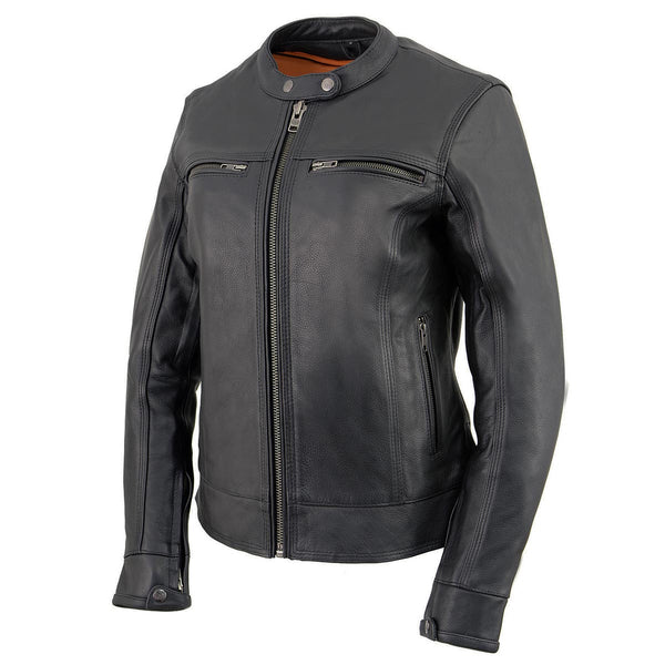 Milwaukee Leather MLL2552 Women's Premium Black Leather Motorcycle Rider Jacket w/ Cool-Tec Leather Treatement