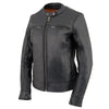 Milwaukee Leather MLL2552 Women's Cool-Tec Black Leather Scooter Triple Stitch Motorcycle Jacket