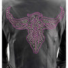 Milwaukee Leather MLL2570 Women's 'Phoenix Embroidered' Black and Purple Motorcycle Leather Jacket