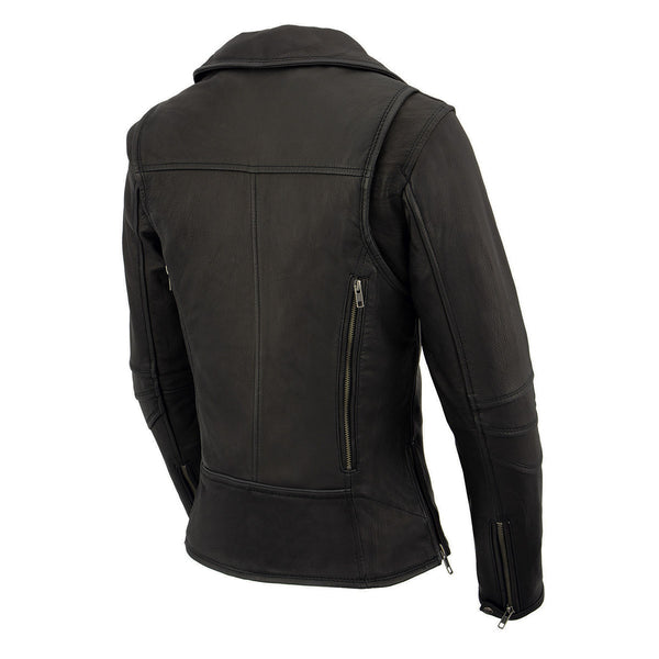 Milwaukee Leather MLL2581 Women's Black 'Classic' Leather Lightweight Long Length Vented Jacket