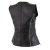 Milwaukee Leather MLL4502 Women's Black Leather Classic V-Neck Motorcycle Rider Vest with Rhinestone Bling Detail