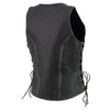 Milwaukee Leather MLL4531 Women's V-Neck Distress Grey Premium Leather Motorcycle Rider Vest w/ Side Laces