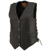 Milwaukee Leather MLL4560 Ladies Black Braided Leather Vest with Side Laces