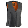 Milwaukee Leather MLL4570 Women's Studded Phoenix Black Leather Motorcycle Biker Vest w/ Embroidery Art